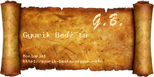 Gyurik Beáta névjegykártya