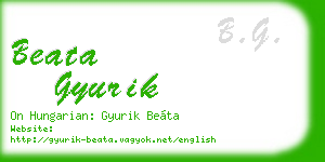 beata gyurik business card