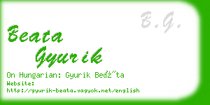 beata gyurik business card